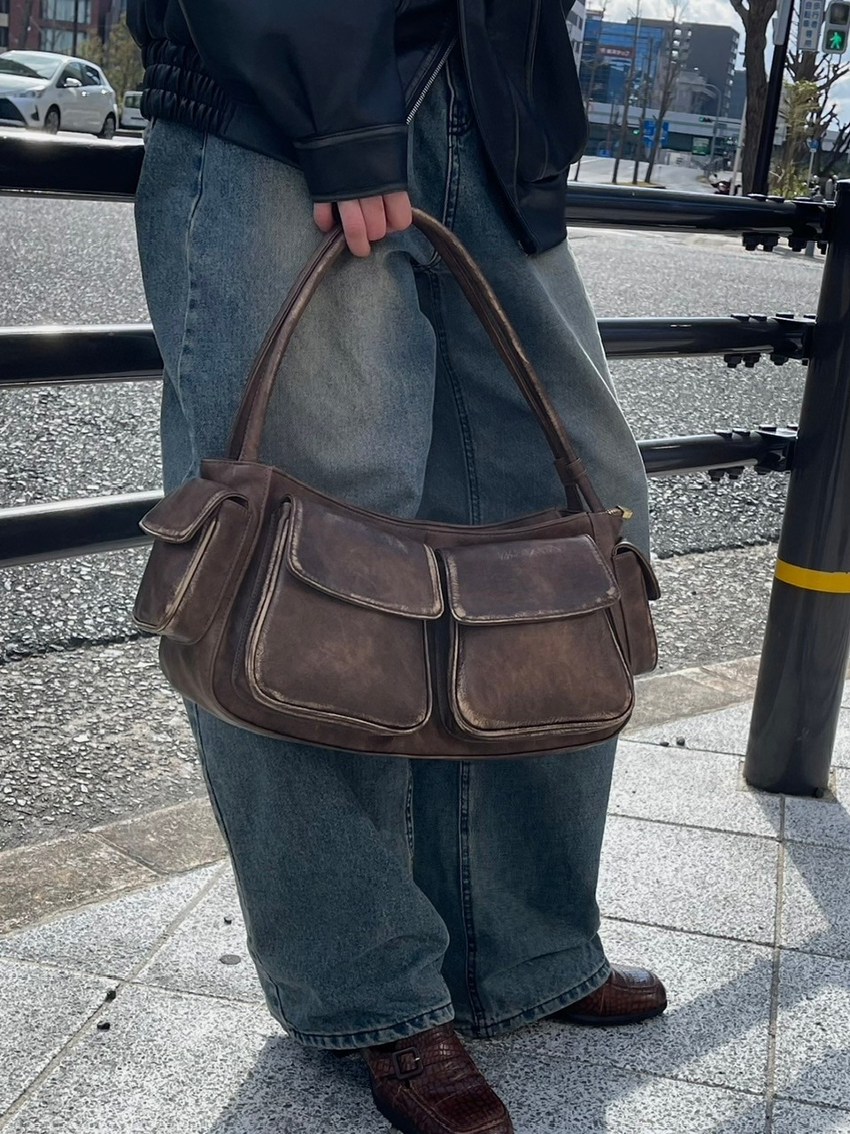 Chikashitsu +】vintage leather hand bag (2color) | OUR BRAND