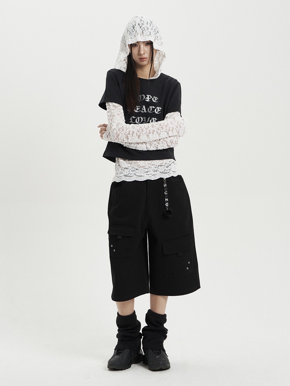 【SETUP-EXE】24fw LACE LEG WARMER LACE LEG WARMER WHITE - SETUP EXE | 60% - Asian Fashion