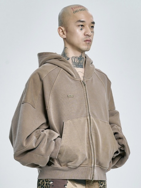 AJOBYAJO】Vintage Pigment Zip-Up Hoodie | OUR BRAND,AJOBYAJO