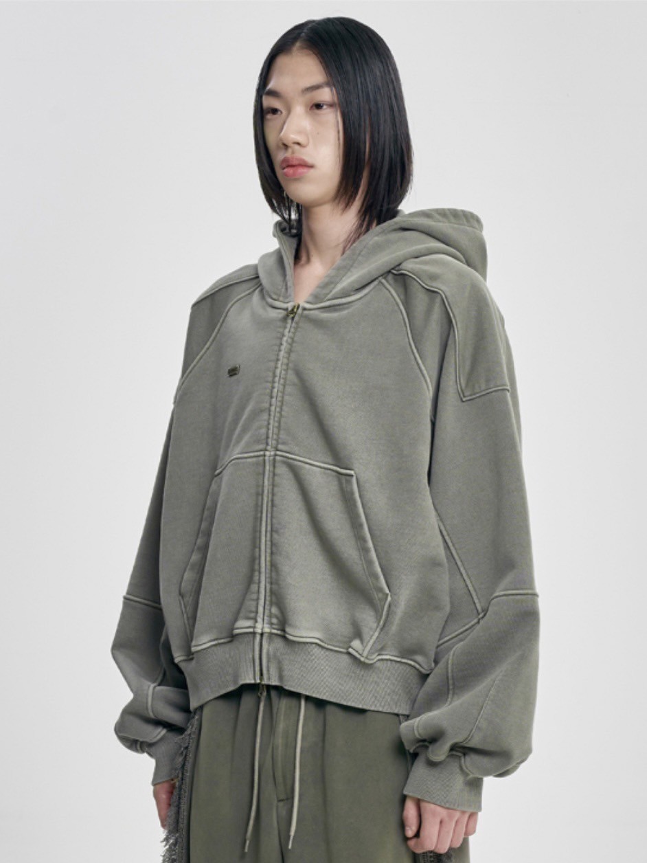 AJOBYAJO】Vintage Pigment Zip-Up Hoodie | OUR BRAND,AJOBYAJO