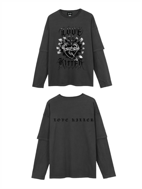 LOVE KILLER】Killer heart barbed wire layered Long T | OUR BRAND