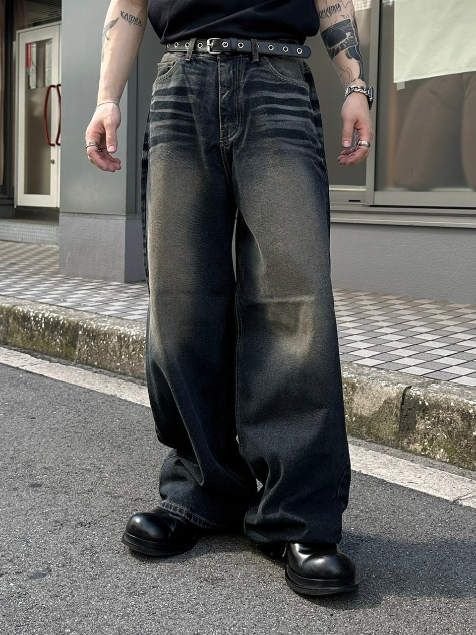 ★関税/送料込★RESTA WASHING DENIM PANTS★2色 受注制【Chikashitsu +】vintage wash straight denim pants