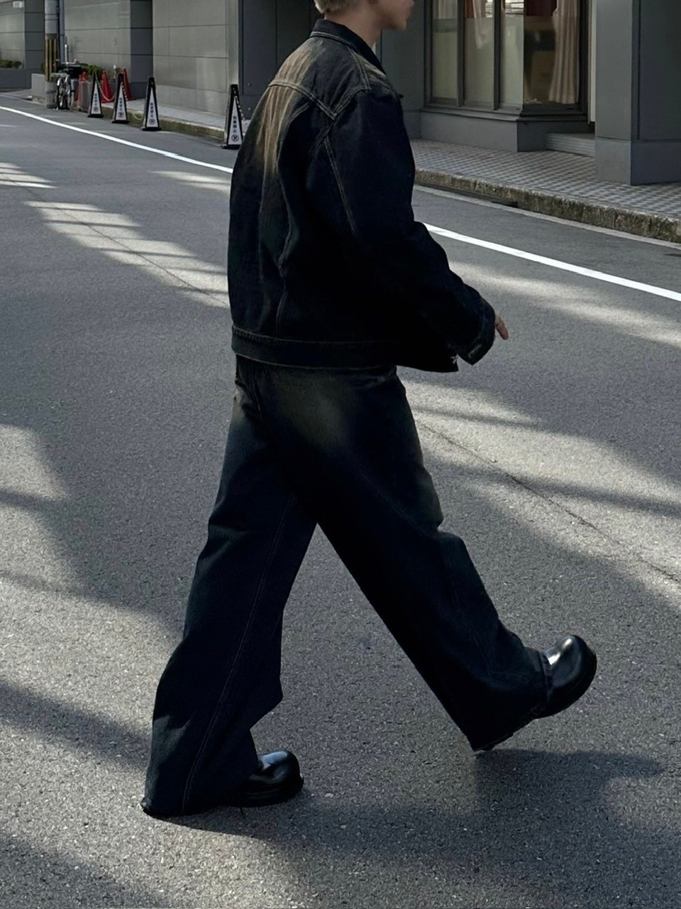 受注制【Chikashitsu +】vintage wash straight denim pants (2color