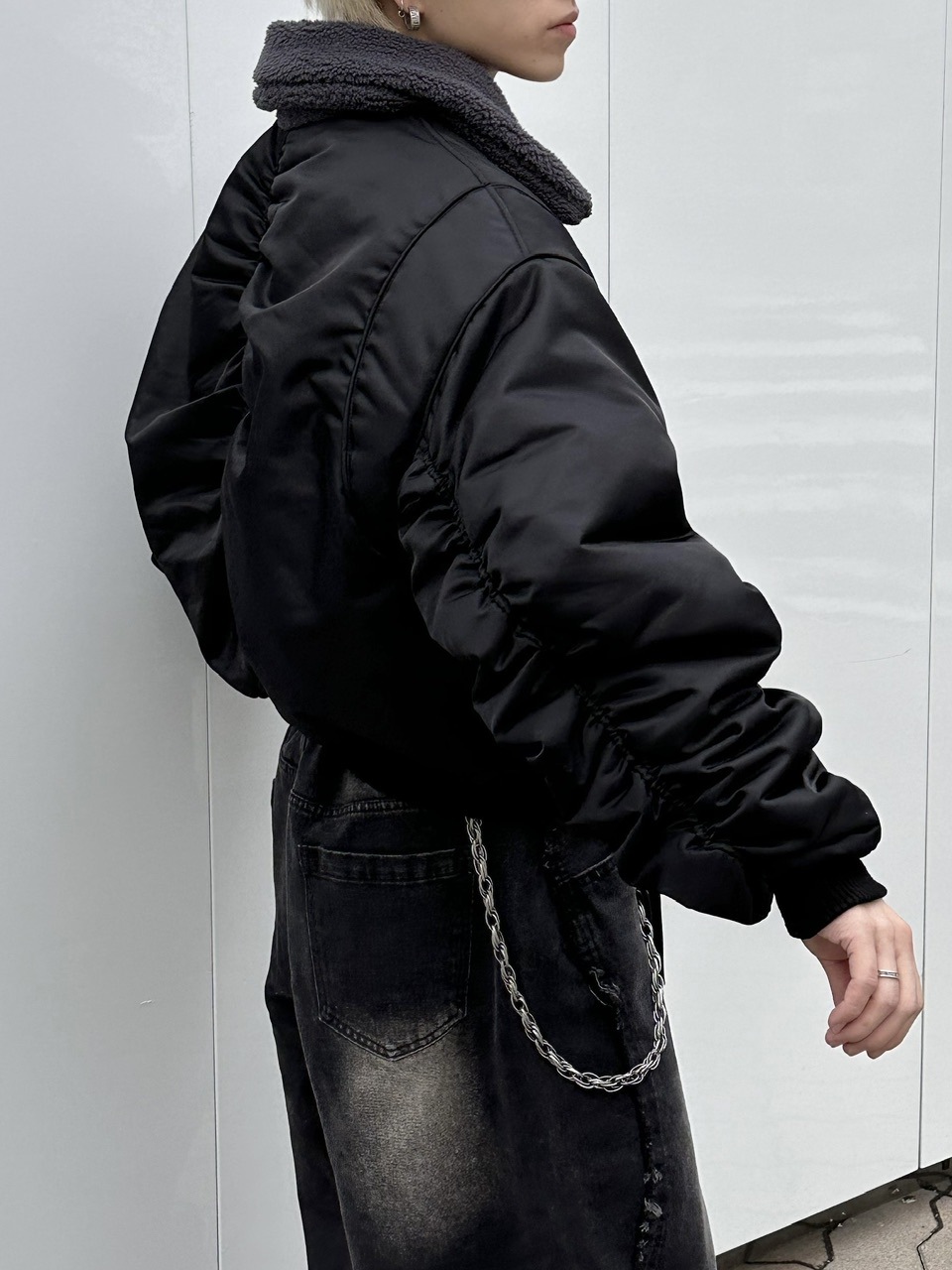 大阪店WEB限定【Chikashitsu +】cropped mustang bomber jacket