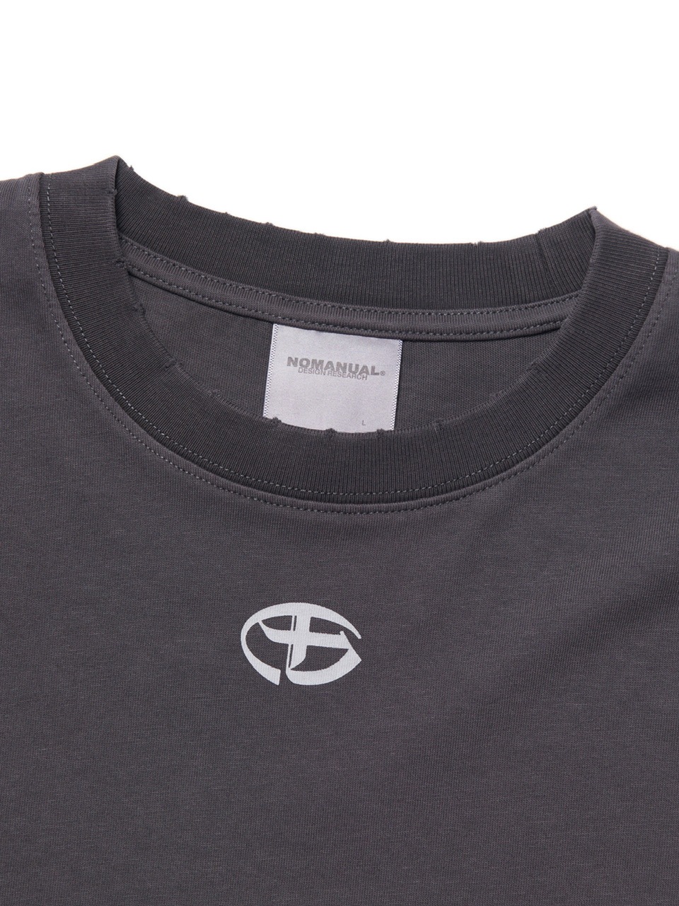 【NOMANUAL】ABRASION LAYERED LONG SLEEVE TEE / 【ノーマニュアル】レイヤードロゴ長袖Tシャツ