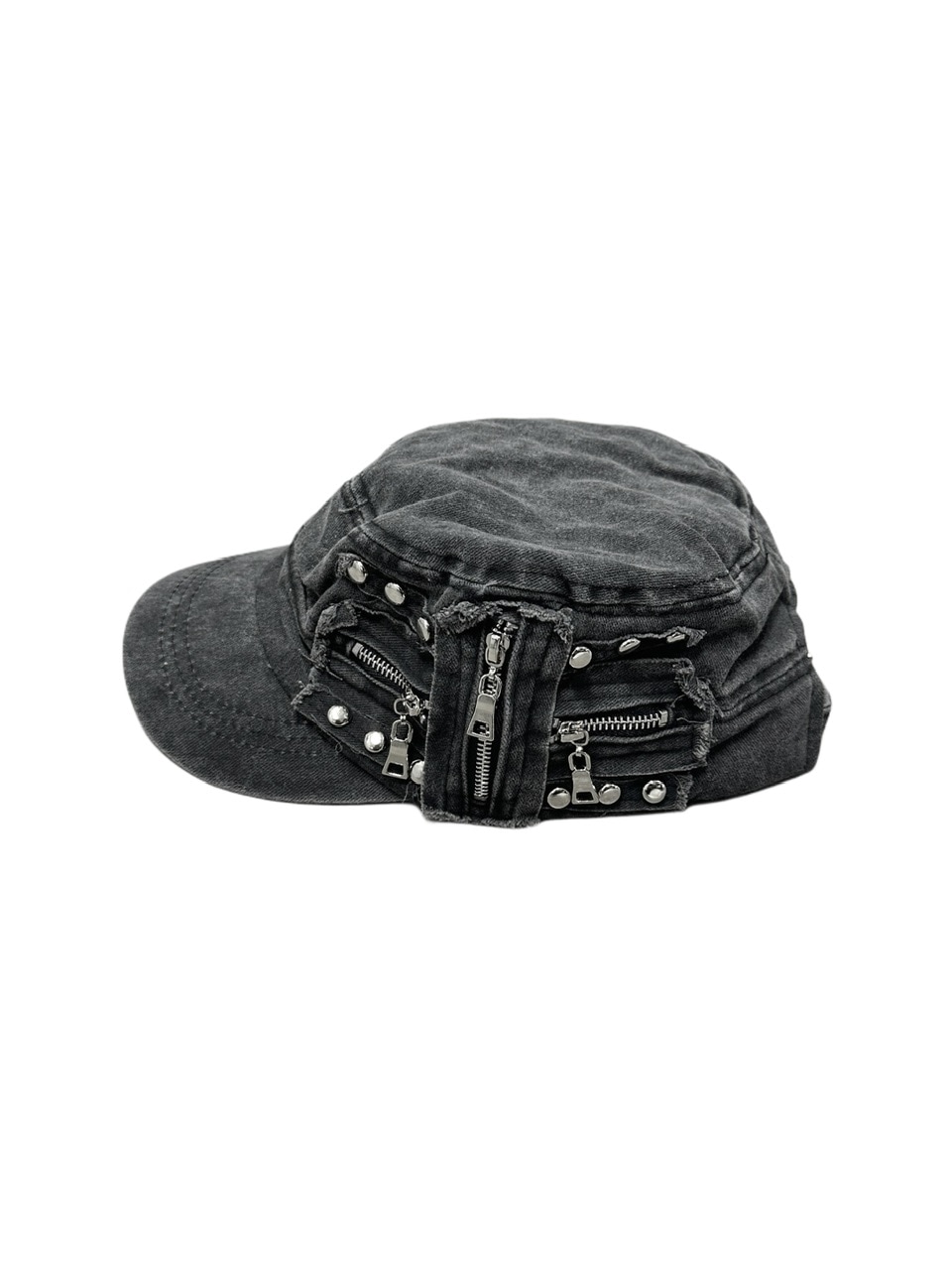受注制【Never mind the XU】studs denim cap (2color) / 【ネバー