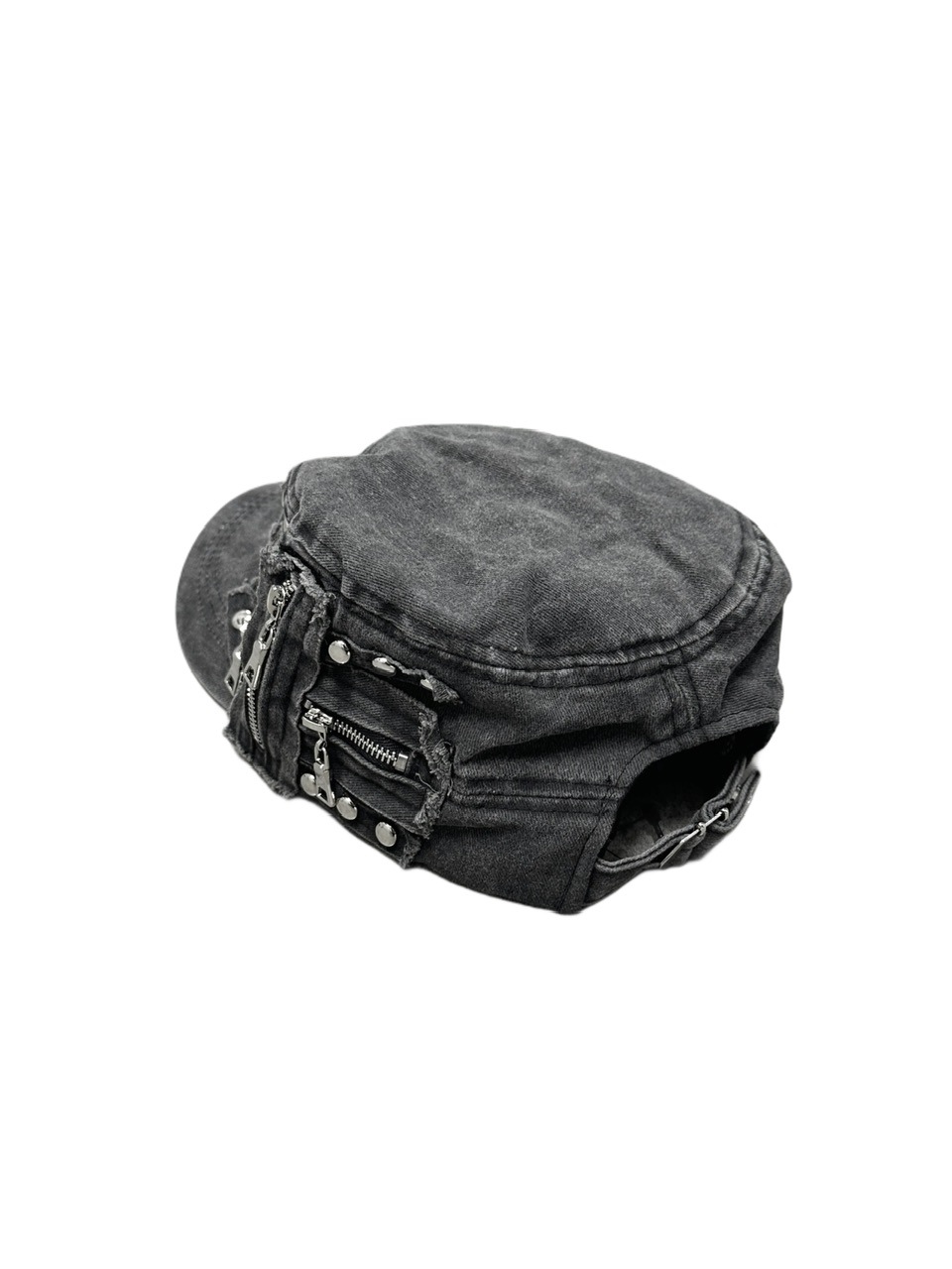 受注制【Never mind the XU】studs denim cap (2color) / 【ネバー