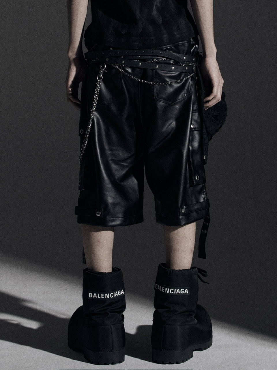 Rosen Kreuz】DOUBLE WAIST LEATHER SHORT PANTS | OUR BRAND,Rosen