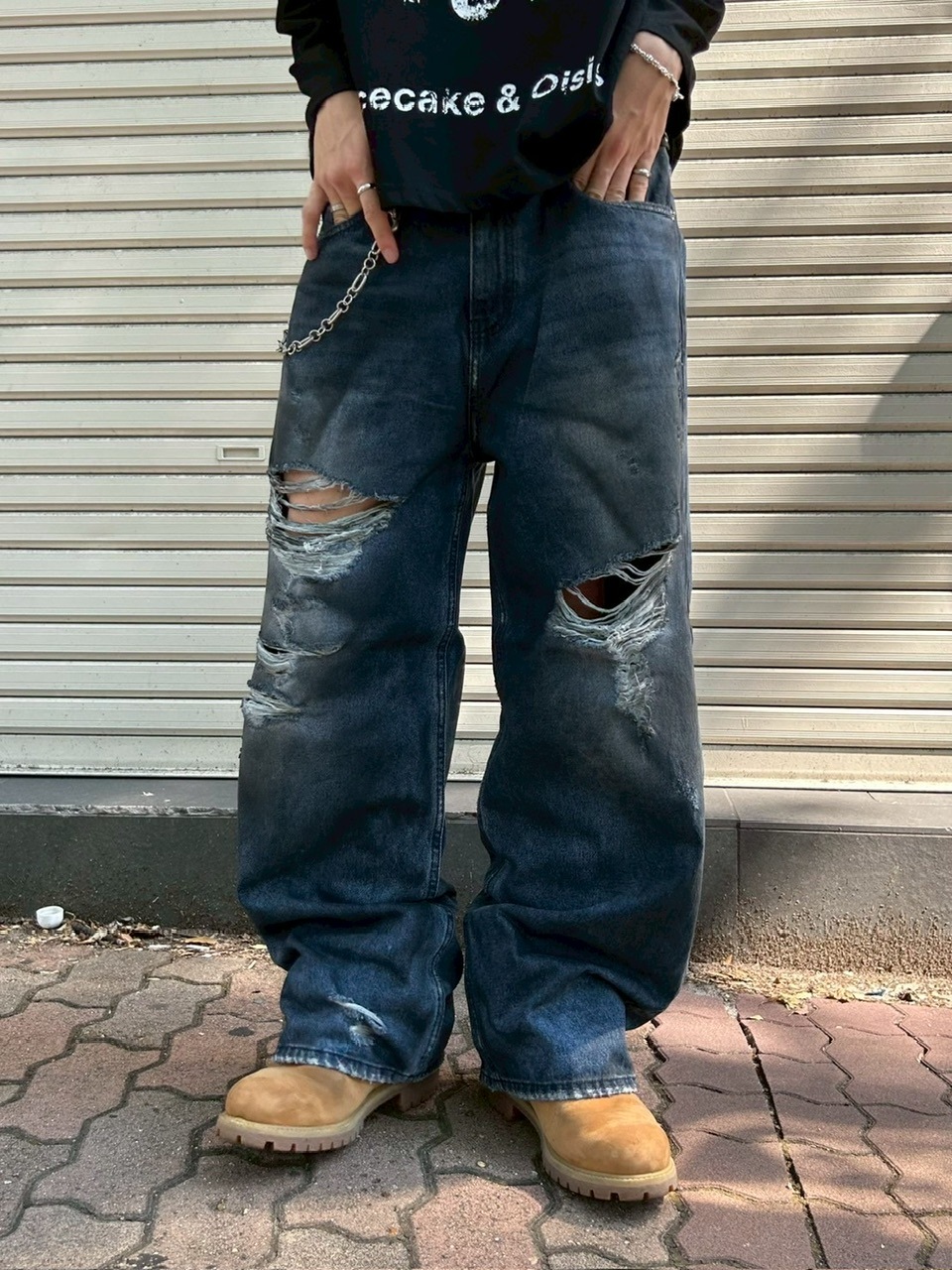 ryoz.fleetです 受注制【Chikashitsu +】oiled wash destroy denim pants