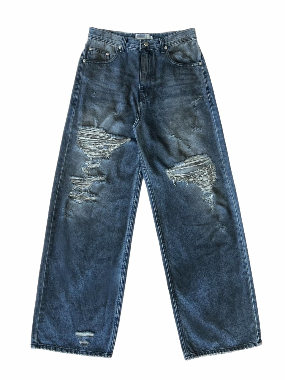 受注制【Chikashitsu +】oiled wash destroy denim pants 受注制【Chikashitsu +】oiled wash destroy denim pants