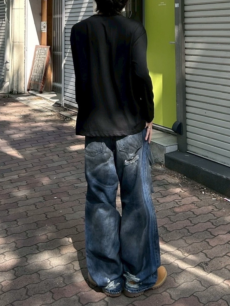 ryoz.fleetです 受注制【Chikashitsu +】oiled wash destroy denim pants