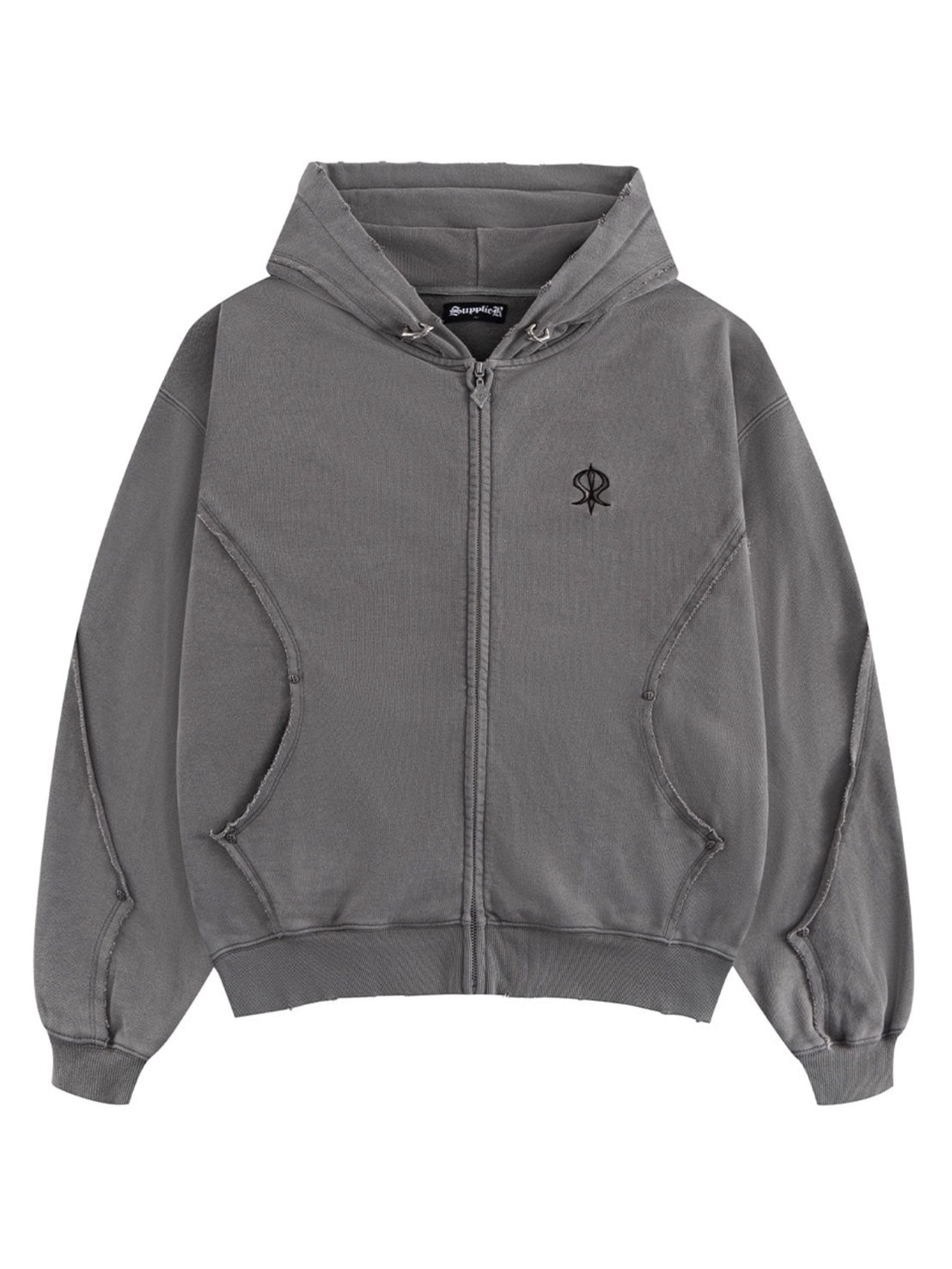 9/29 20:00発売【SUPPLIER】SWITCHING PIERCED ZIP HOODIE V2
