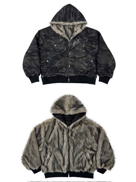 【Rosen Kreuz】CROPPED 2WAY FUR HOOD MA-1 Rosen Kreuz CROPPED 2WAY FUR HOOD MA-1