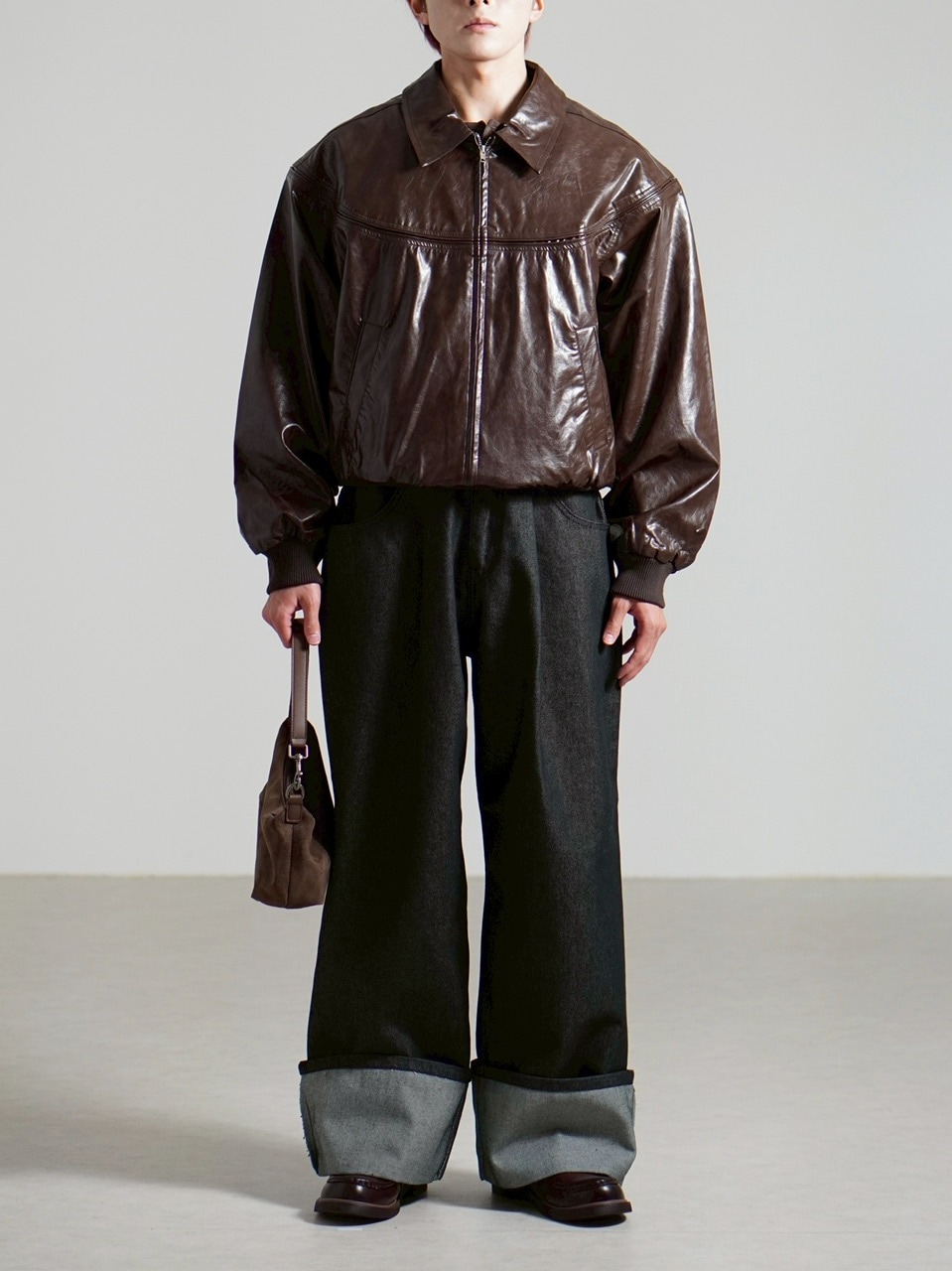 受注制【Chikashitsu +】round stitch non-leather jacket