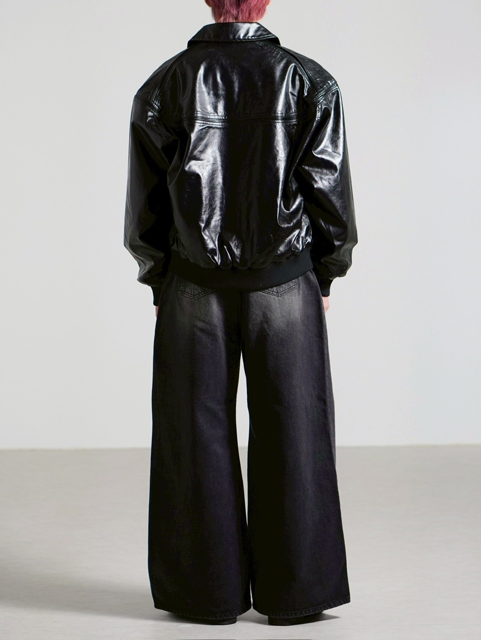 受注制【Chikashitsu +】round stitch non-leather jacket