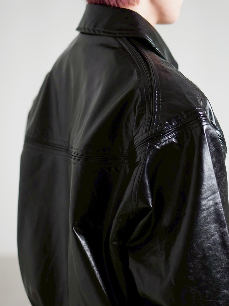 受注制【Chikashitsu +】round stitch non-leather jacket