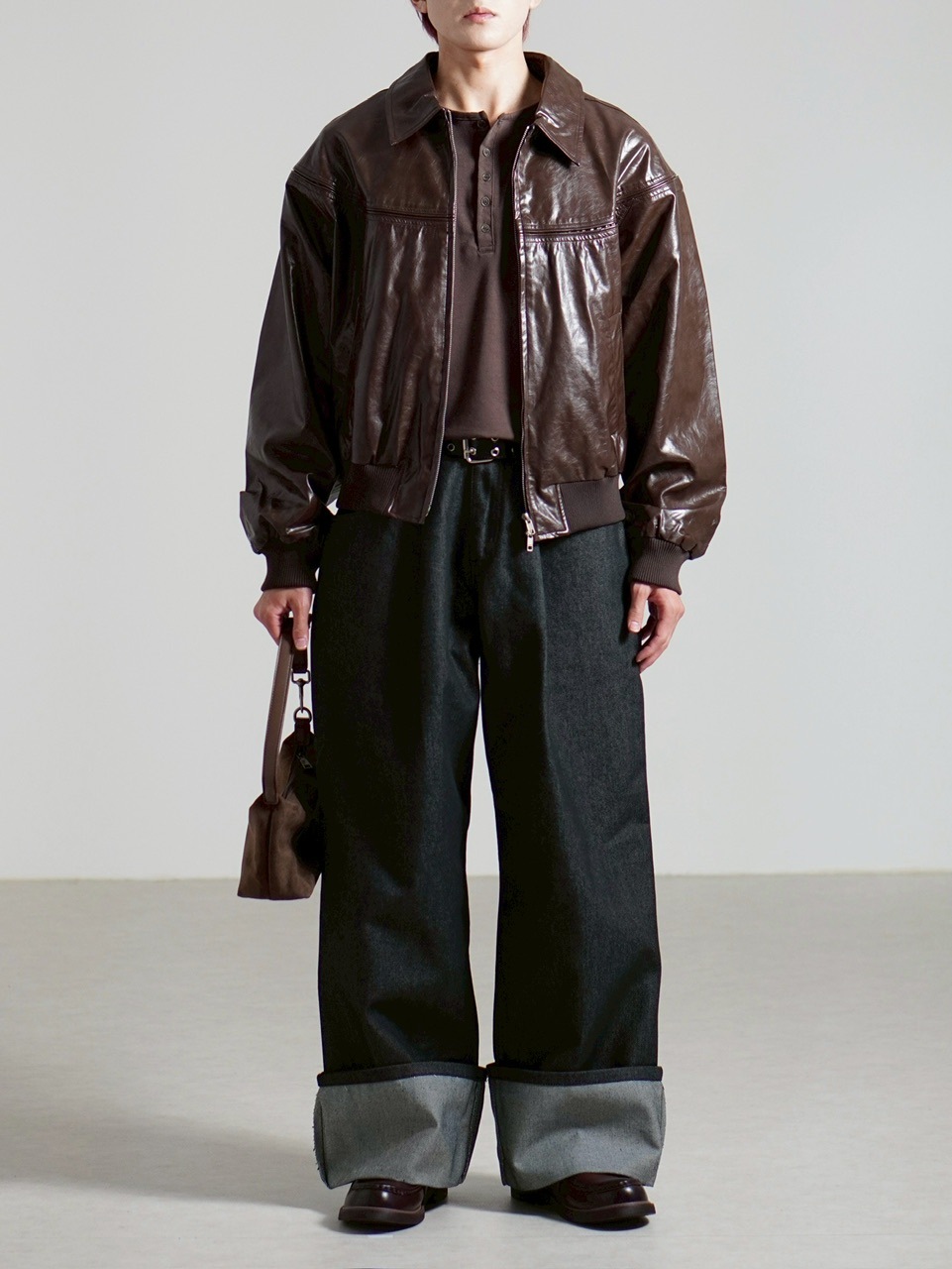 受注制【Chikashitsu +】round stitch non-leather jacket