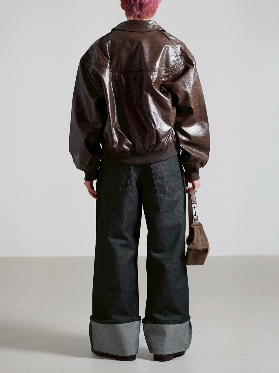 受注制【Chikashitsu +】round stitch non-leather jacket