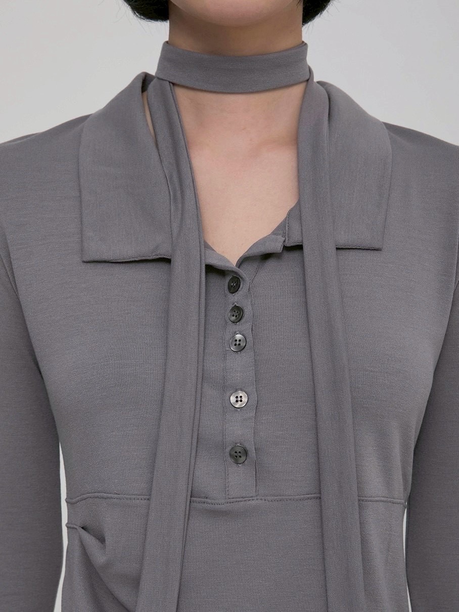 【FLAREUP】Asymmetrical Draped Shirt / 【フレアアップ】アシンメトリードレープシャツ