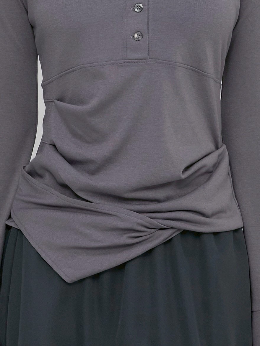 【FLAREUP】Asymmetrical Draped Shirt / 【フレアアップ】アシンメトリードレープシャツ