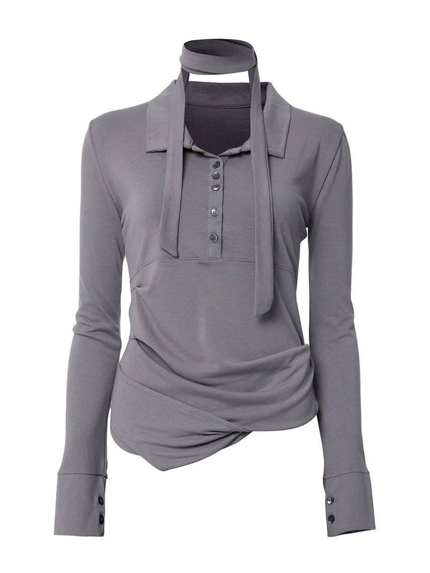 【FLAREUP】Asymmetrical Draped Shirt / 【フレアアップ】アシンメトリードレープシャツ