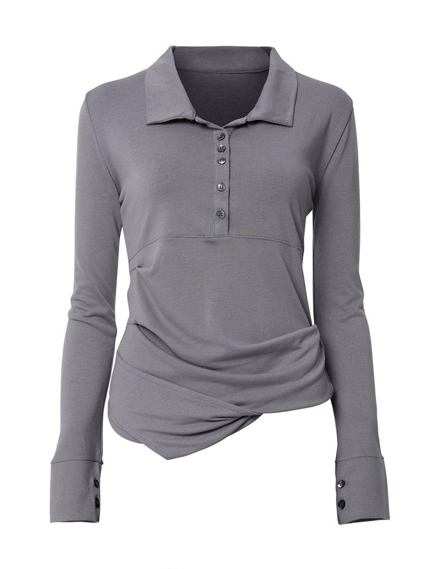 【FLAREUP】Asymmetrical Draped Shirt / 【フレアアップ】アシンメトリードレープシャツ