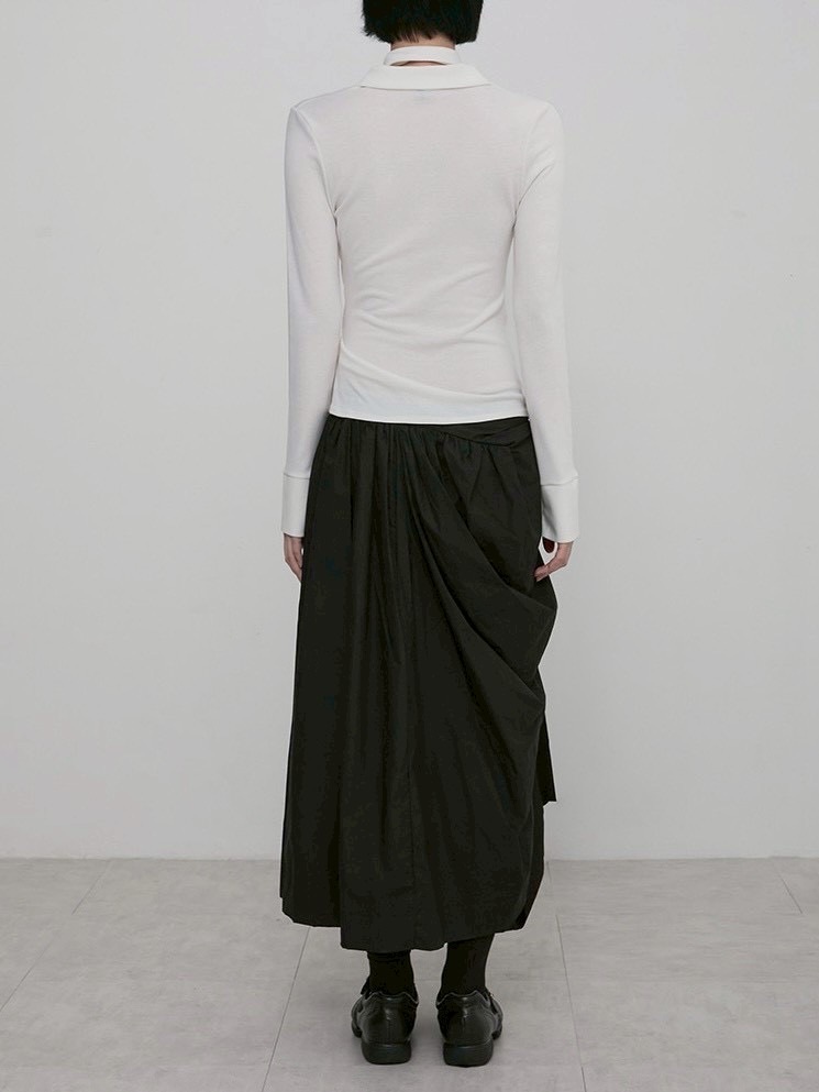 FLAREUP】Asymmetrical Draped Shirt / 【フレアアップ