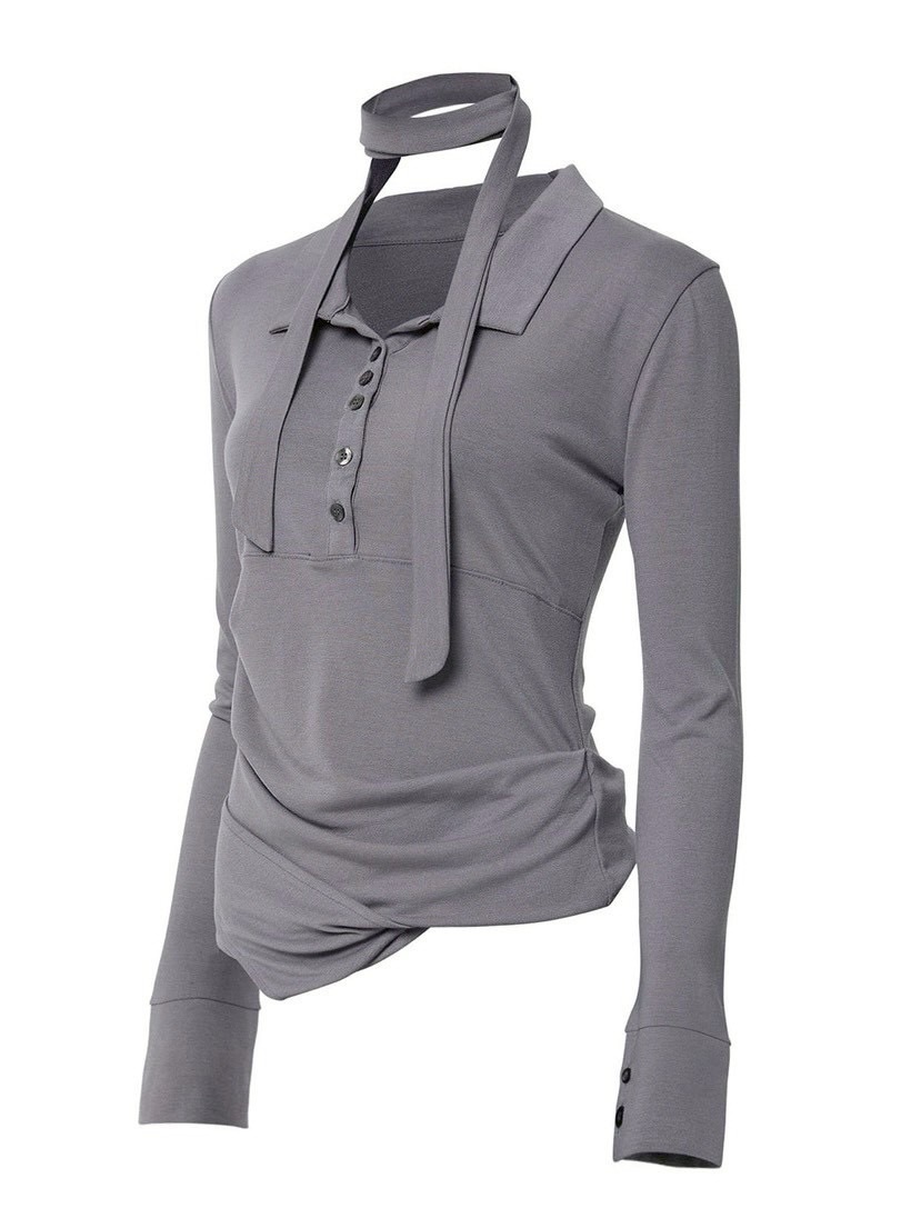 FLAREUP】Asymmetrical Draped Shirt / 【フレアアップ