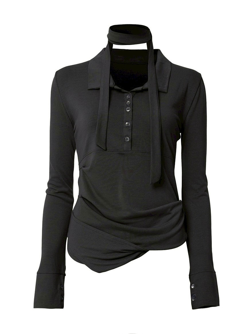 【FLAREUP】Asymmetrical Draped Shirt / 【フレアアップ】アシンメトリードレープシャツ