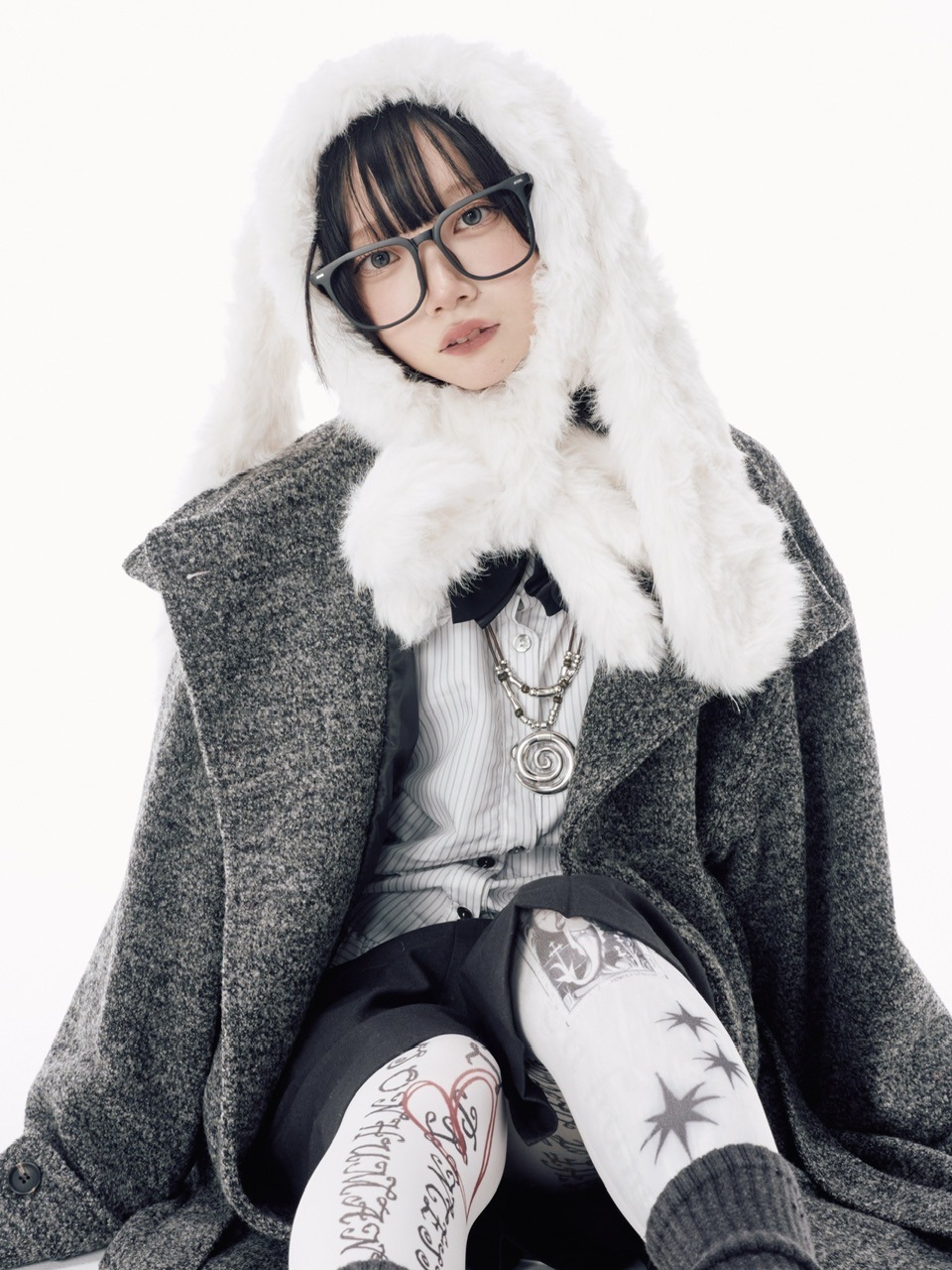 受注制【Nerd out XU】rabbit ears fur baraclava / 【ナードアウト