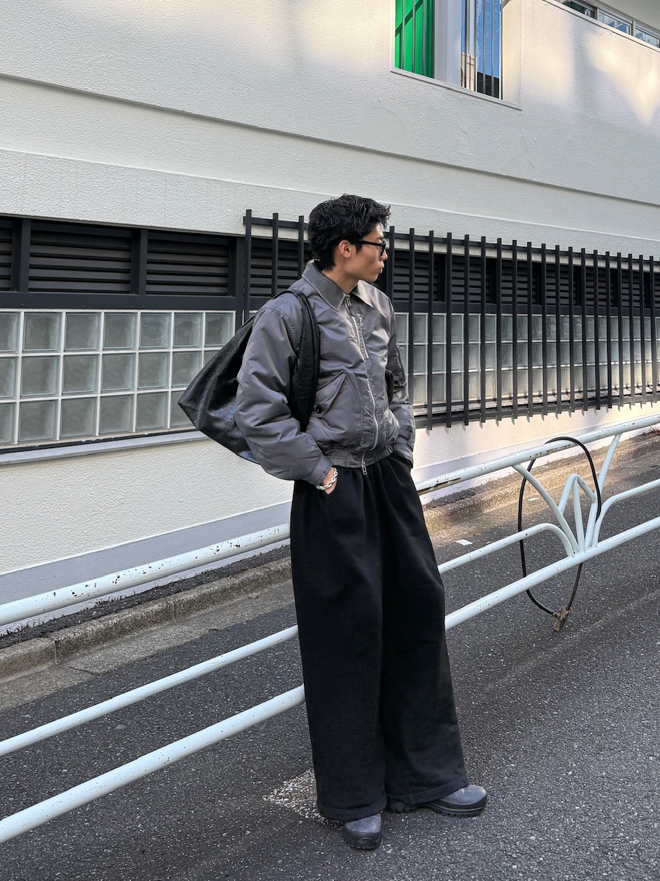 東京店WEB限定受注制【Chikashitsu +】leather collar bomber jacket / 【チカシツプラス】レザーカラーボンバージャケット (2color)