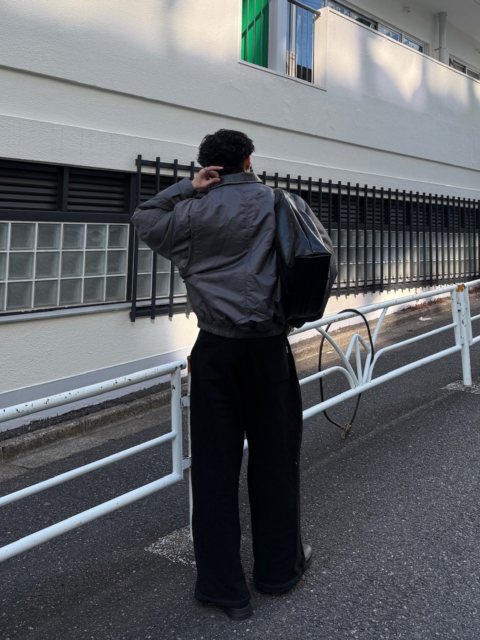 東京店WEB限定受注制【Chikashitsu +】leather collar bomber jacket / 【チカシツプラス】レザーカラーボンバージャケット (2color)