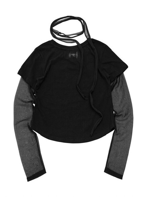 ●FLARE UP● Sheer Vanish Scarf Long Sleeve (2色) FL-126 FLAREUP】Sheer Vanish Scarf Long Sleeve | OUR BRAND,FLAREUP