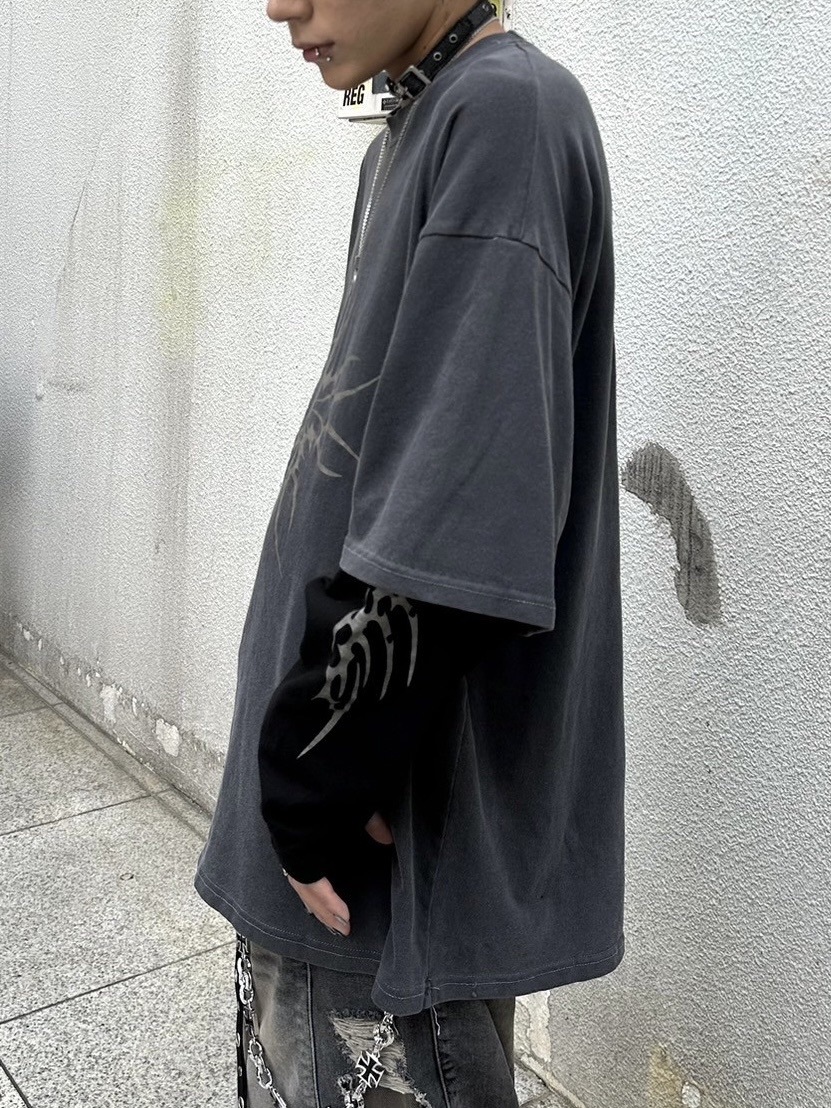 受注制【XU DOG】tribal layered long sleeve tee