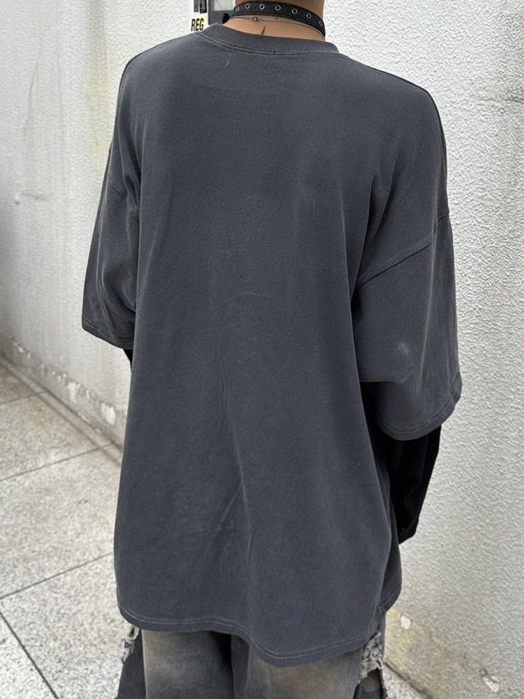 受注制【XU DOG】tribal layered long sleeve tee