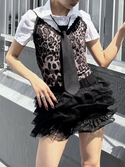 受注制【Never mind the XU】leopard camisole (2color) | OUR BRAND