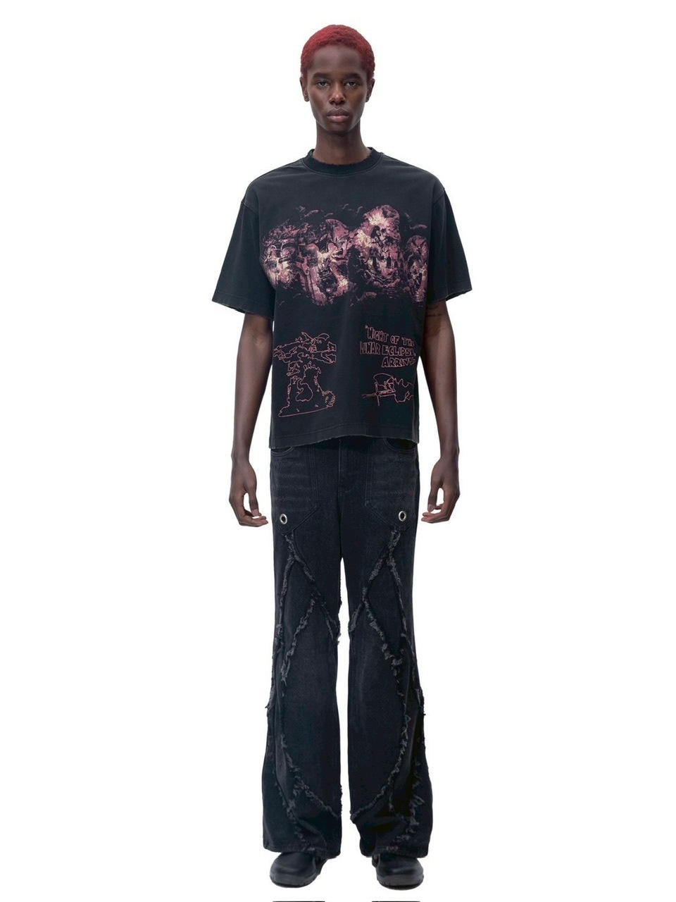 【The Boy Has No Patience】T-SHIRT The Boy Has No Patience】LUMINOUS DAWN RHINESTONE TEE / 【ザ
