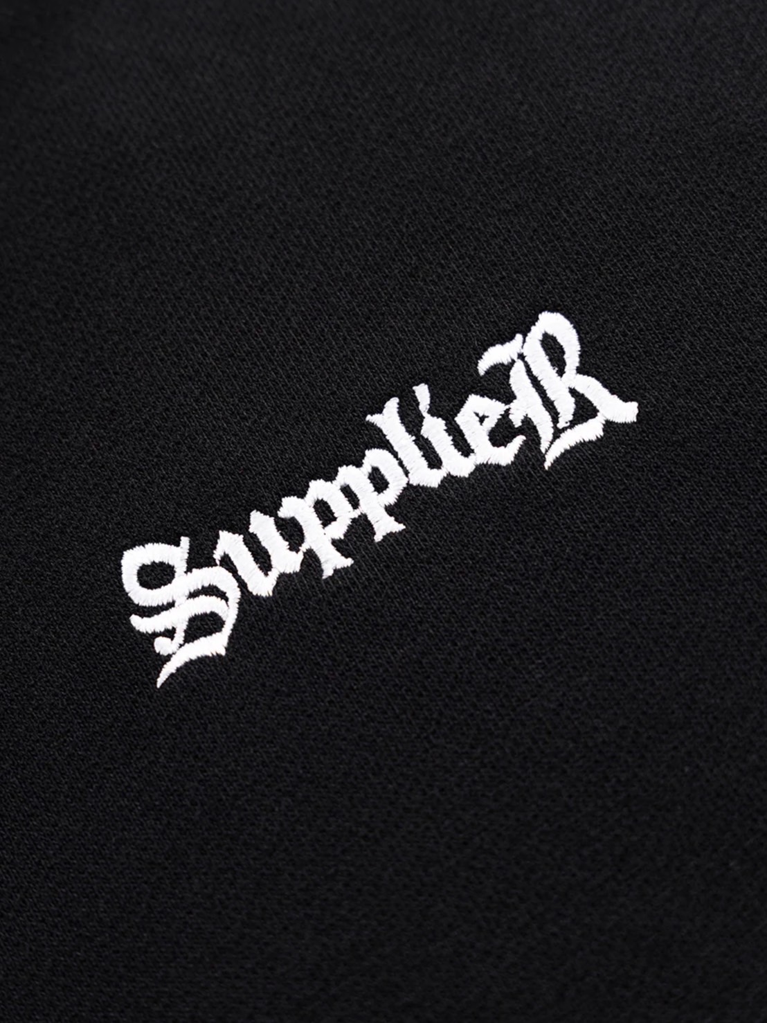 9/29 20:00発売【SUPPLIER】RHINESTONE CROSS SLEEVE ZIP HOODIE