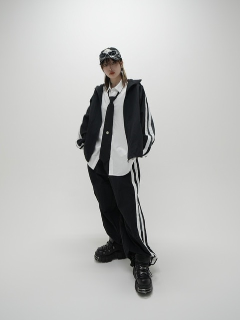 Never mind the XU】set up side line track pants / 【ネバー