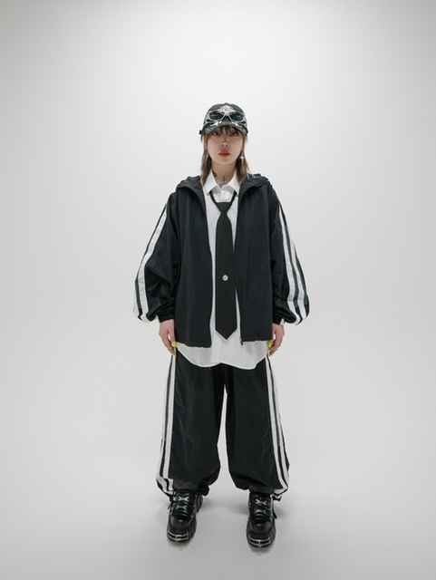 Never mind the XU】set up side line track pants / 【ネバー