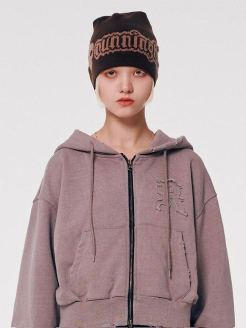 【runningHIGH】SKULL LOGO JACQUARD BEANIE