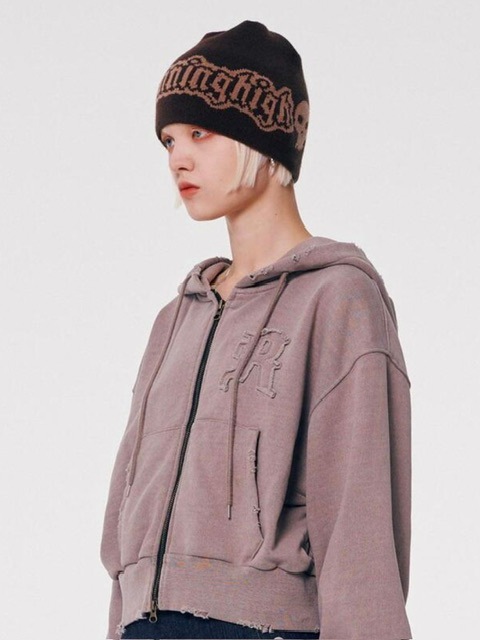 【runningHIGH】SKULL LOGO JACQUARD BEANIE