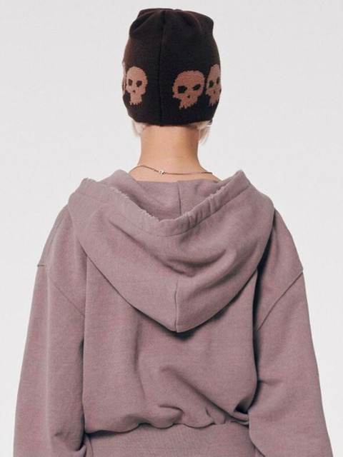 【runningHIGH】SKULL LOGO JACQUARD BEANIE