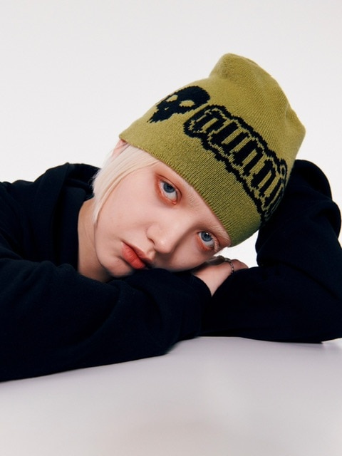 【runningHIGH】SKULL LOGO JACQUARD BEANIE