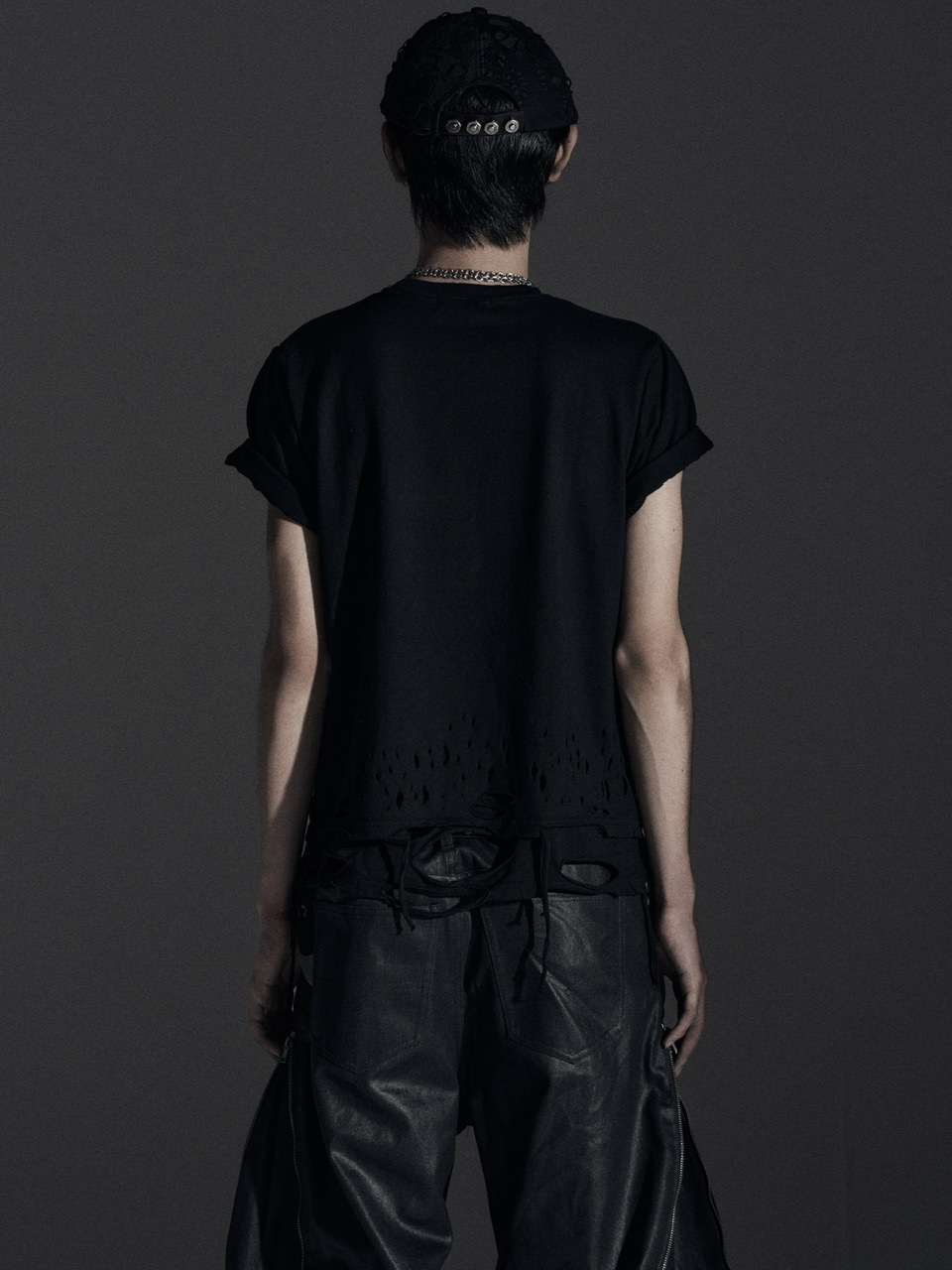 Rosen Kreuz】BOXY FIT LAYERED DAMAGE TEE | OUR BRAND,Rosen