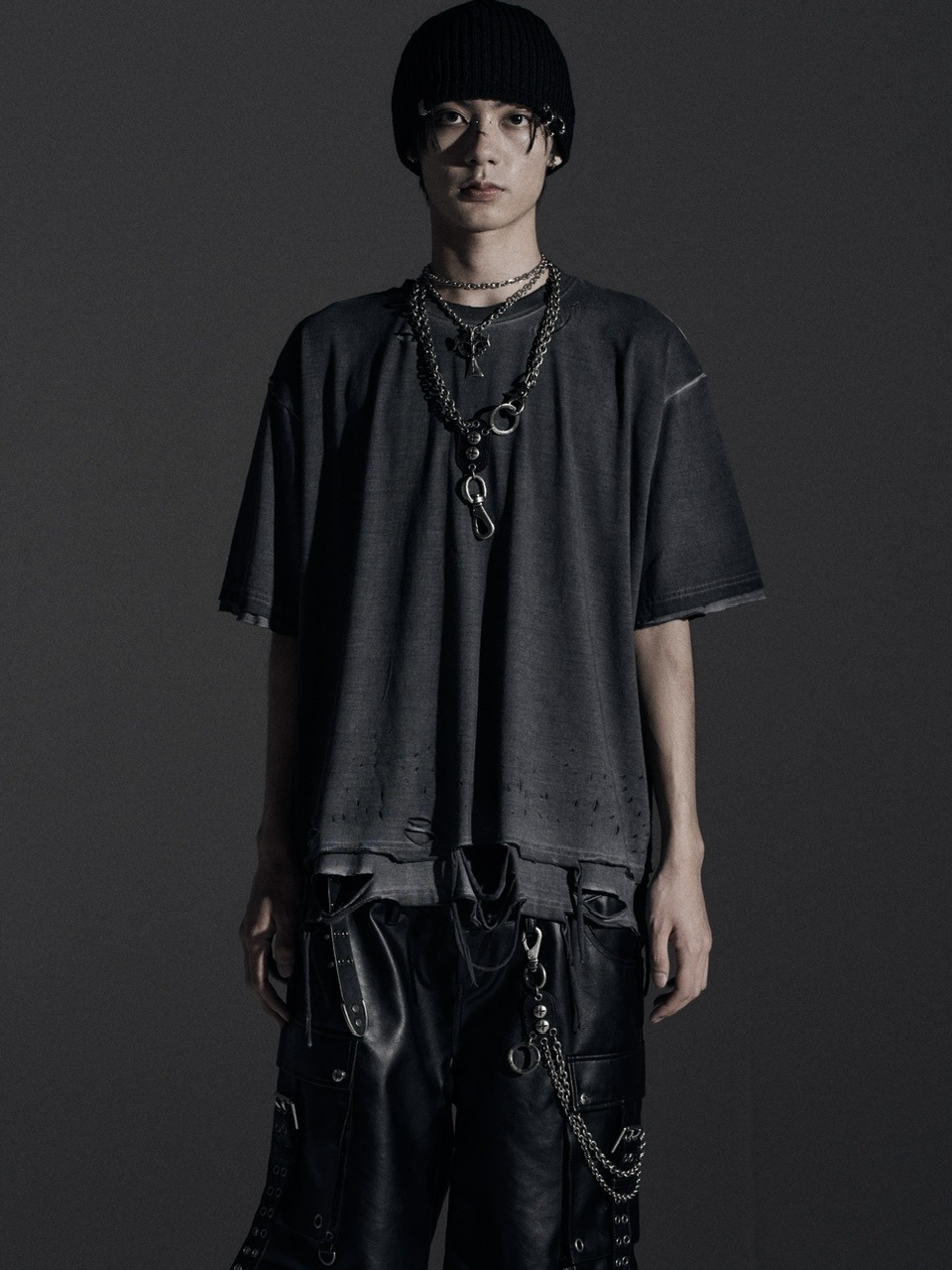 【Rosen Kreuz】BOXY FIT LAYERED DAMAGE TEE Rosen Kreuz】BOXY FIT LAYERED DAMAGE TEE | OUR BRAND,Rosen