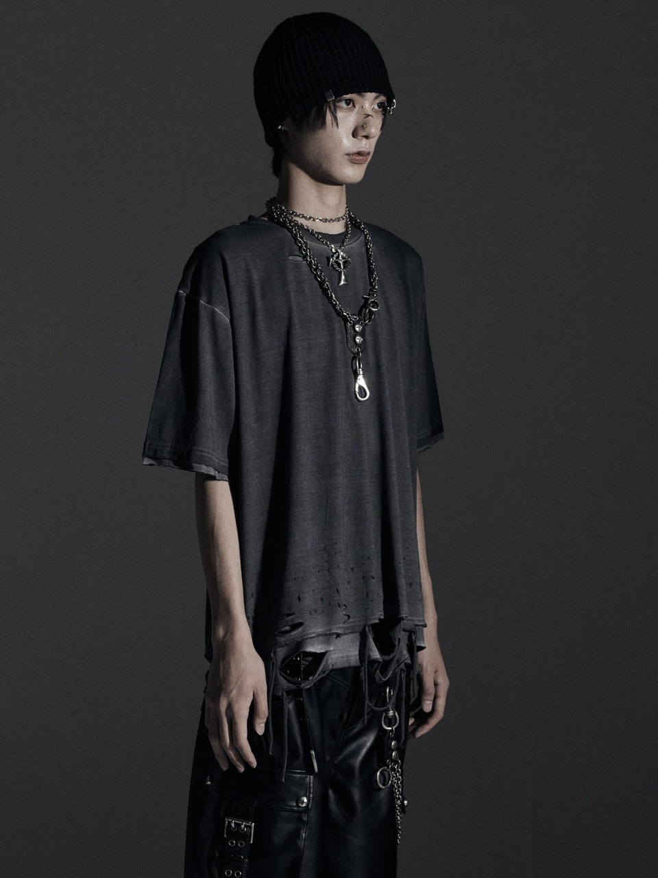 トップス Rosen Kreuz BOXY FIT LAYERED DAMAGE TEE Rosen Kreuz】BOXY FIT LAYERED DAMAGE TEE | OUR BRAND,Rosen