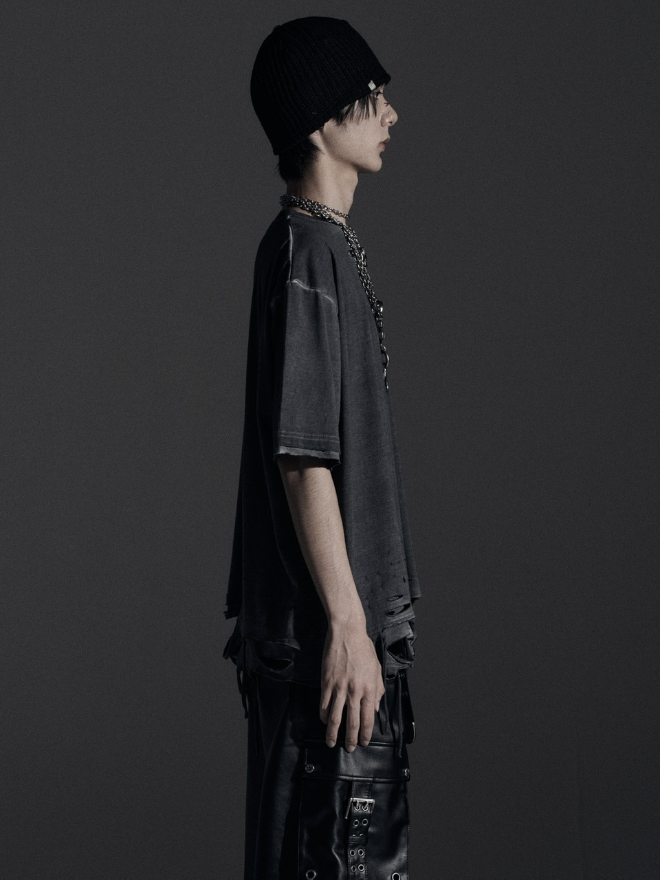 【Rosen Kreuz】BOXY FIT LAYERED DAMAGE TEE