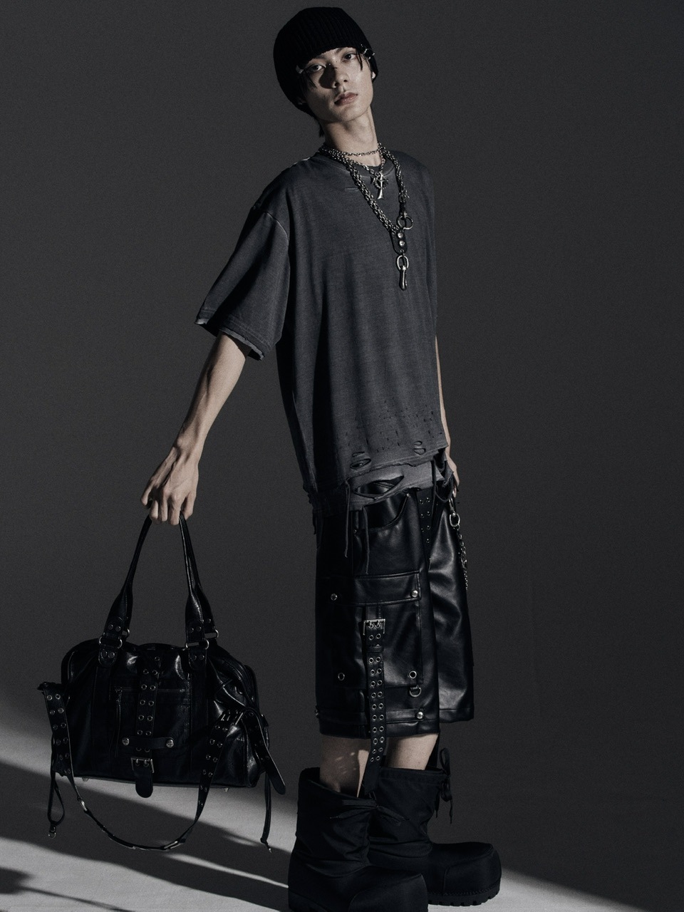 【Rosen Kreuz】BOXY FIT LAYERED DAMAGE TEE