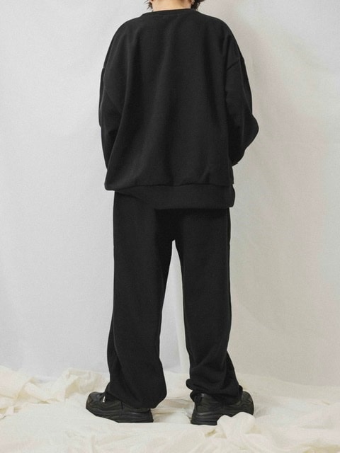 chikashitsu + スウェット　セットアップ　ブラック Chikashitsu + ORIGINAL】loose logo sweat pants (3color